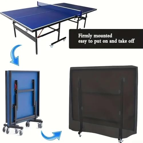 210D Oxford Table Tennis Table Cover Waterproof with Zipper for Outdoor for PING Pong Table 65x27.5x72.8 Inch Protection All Season