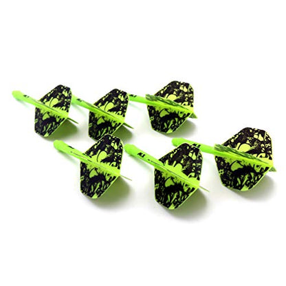 CUESOUL 6 Pieces ROST Integrated Dart Shaft and Flights - color: Shaft Length 28mm-Standard Shape-Green Sexy Girl