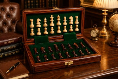 7" Wooden Chess Set with Handmade Magnetic Pieces -Folding Chessboard Portable Travel Tournament Chess Board Games for Kids Play Birthday Gift Items - color: 7 Inch Without Extra Queens