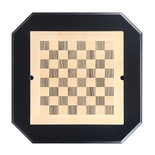 Chess Table, Reversible Chess Checker Game Table with 2 Drawers for Family Entertainment Room, 3-in-1 Square Game Tray for Chess Checker Backgammon, Black - size: 28''-Chess Table Black