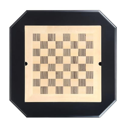 Chess Table, Reversible Chess Checker Game Table with 2 Drawers for Family Entertainment Room, 3-in-1 Square Game Tray for Chess Checker Backgammon, Black - size: 28''-Chess Table Black