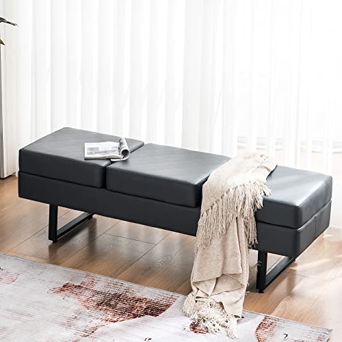 BarberPub Waiting Room Chairs, Heavy Duty Office Guest Reception Bench, Faux Leather Upholstered Lobby Chairs for Salon, Conference Room 7008 (Dark Grey) - color: Dark Grey