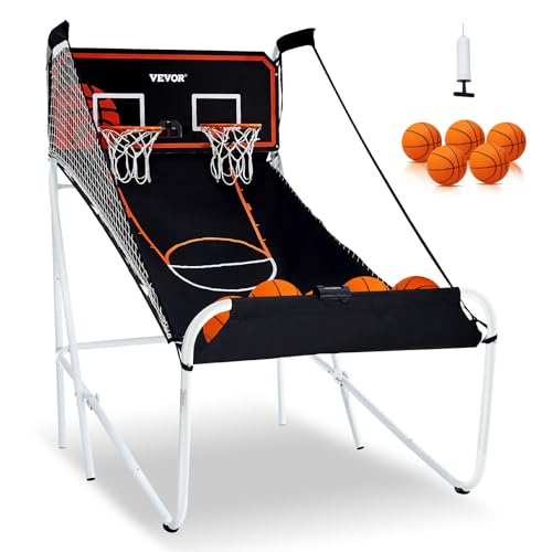 VEVOR Basketball Arcade Game Indoor, 2 Player Indoor Basketball Game, Home Dual Sport with 8 Game Modes, Electronic Scoreboard, and Inflation Pump,Adults - style: Fodable-Advanced