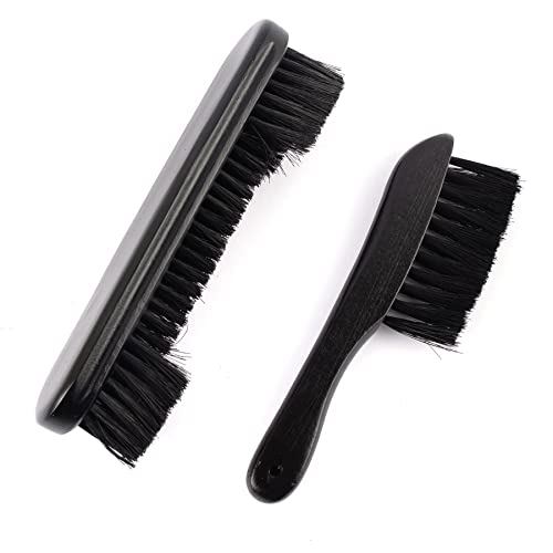Framendino, Wooden Billiards Pool Table and Rail Brush Set Wood Billiard Cleaner Cleaning Tools Supplies (Black, 2 Pack) - color: Black
