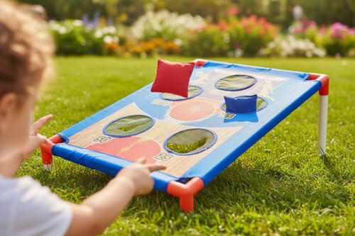 Bean Bag Toss Game for Kids Ages 4-8 - Outdoor Cornhole Toys for 3-8 Year Old Boys & Girls | Fun Family Party Birthday Games for Toddlers, Backyard, Lawn & Beach Activities