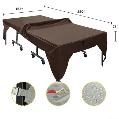 Table Tennis Table Cover - Heavy Duty Waterproof & UV Resistant (280 x 153 x 73 cm) | Weather Protection for Indoor/Outdoor Ping Pong Tables | Fabric