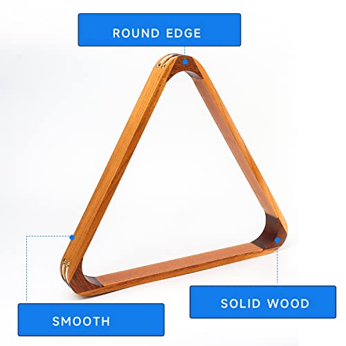 GSE Games & Sports Expert Solid Wood Billiard 8-Ball Triangle / 9-Ball Diamond Pool Ball Racks for 2-1/4" Pool Balls, Pool Table Accessories - color: 2-Tone Oak, style: 8-Ball Triangle Rack