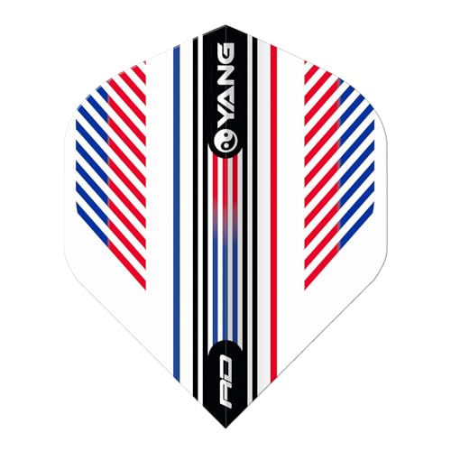 RED DRAGON Yin Yang Double Sided Dart Flights 3 Sets Per Pack (9 Dart Flights in Total) - color: Red, White and Blue