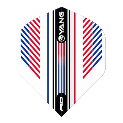 RED DRAGON Yin Yang Double Sided Dart Flights 3 Sets Per Pack (9 Dart Flights in Total) - color: Red, White and Blue