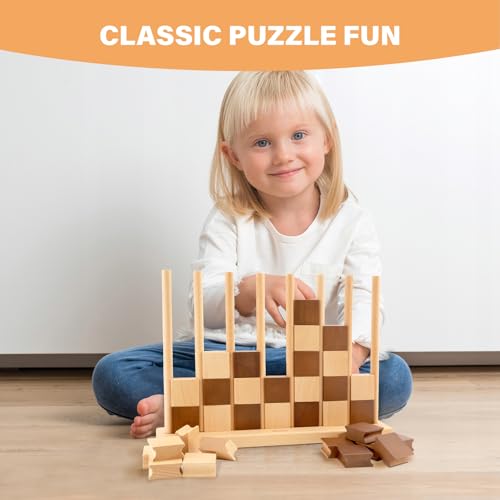 Westant 4 in A Row - Handcrafted Beechwood Four in A Row, Elegant Chess-Like Design Lawn Game As Table Decor, Outdoor for Family Play at Beach, Park, Back Yard and Lawn