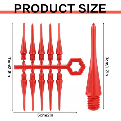 Foilswirl 60 Pcs 2ba Electronic Dart Tips Plastic Dart Tips - Universal Plastic Soft Tip Points - color: Red