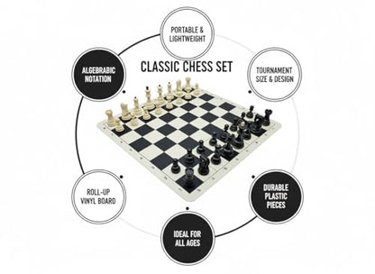 20-inch Foldable Silicone Easy-to-Clean Large Chess Set, Family Retro Adult and Children's Chess Portable Travel Game Chess Set with Storage Bag, Ideal for Outdoor and Travel Use.