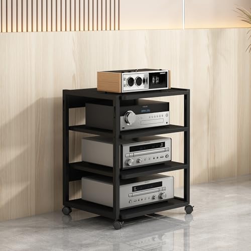 Modern Corner TV Stand Cabinet, 3/4/5-Tier AV Console Storage Rack, Wooden Shelves for Entertainment Center, Game Console Organizer, Stylish Media Storage Solution - color: A, size: 4 Tier-50x40x69.5cm