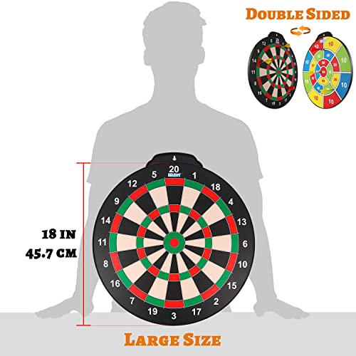 18 inch Magnetic Dart Board Set for Kids, Indoor Outdoor Game Dart Game with 12 Darts, Dartboard Toys Gifts for 8 9 10 11 12 Year Old Boys
