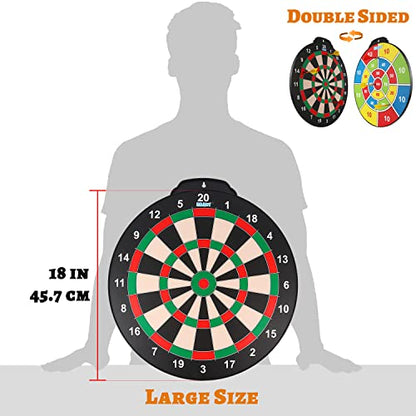 18 inch Magnetic Dart Board Set for Kids, Indoor Outdoor Game Dart Game with 12 Darts, Dartboard Toys Gifts for 8 9 10 11 12 Year Old Boys