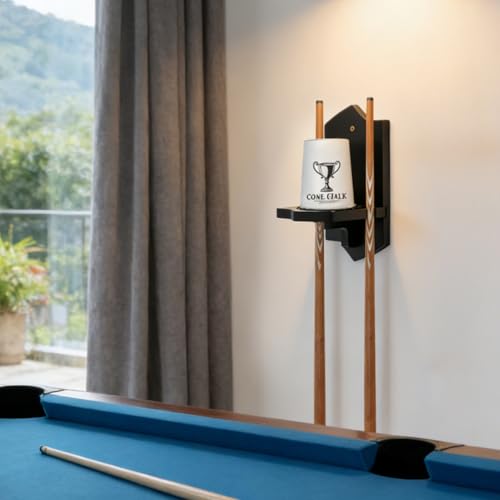 Eorbow Cone Chalk Holder Wall Mount, Heavy-Duty Wood Pool Chalk Holder, Billiards Table Cone Chalk Holders with Mounting Hardware, Billiards Table Accessories