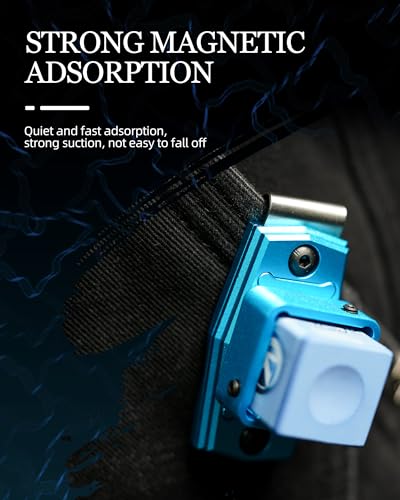 KONLLEN Magnetic Pool Chalk Holder and Nano Cue Chalk Set, Low-Dust Billiard Chalk Combo with Quick One-Hand Access for Better Grip and Control - color: Blue with Blue Holder