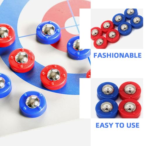 BESTonZON 20pcs Tabletop Shuffleboard Pucks Mini Shuffleboard Replacement Pieces Set Blue and Red Accessories Portable Curling Equipment for Tabletop Play