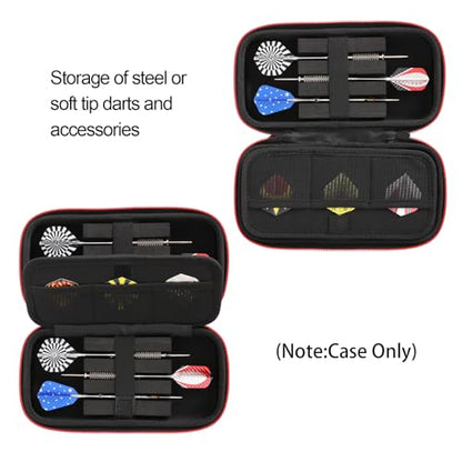 Dart Case - Premium EVA Material Holds 6 Steel/Soft Tip Dart Sets, Includes Dart Tip, Wings & Accessories Storage (Case Only)