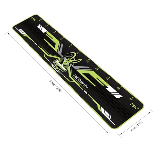 Darts Throw Line with Storage Case – PVC Toe Line Sticker for Dartboard, Non-Slip Floor Marker, Includes Cylinder Storage Box for Darts & Accessories
