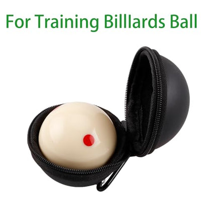 Clip-on Billiard Cue Ball Case.Cue Ball Bag for Billiard Balls, Training Balls and Pool Balls.2.24in Billiard Ball Carrying Case (Black PU) - color: Black PU