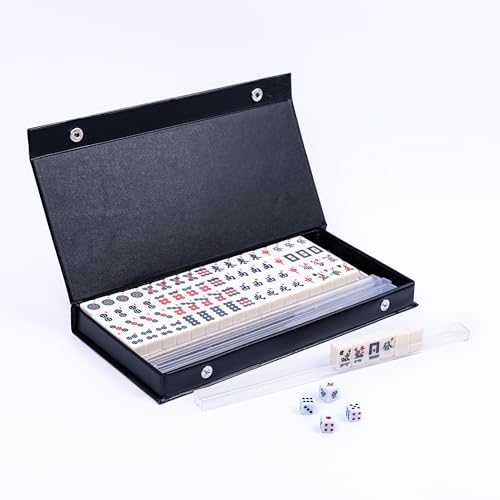 drizzle Numbered Travel Mahjong Mini Set 20mm with Instructions - Portable 146 Tiles for Beginners with 4PCS Racks 2 Pounds Chinese Mah-Jong Game 麻将 - size: Numbered