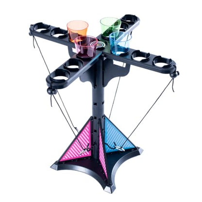 Endless Games Ring Toss Game for Adults – Tabletop Hook and Ring Game for Game Night, Tailgates, Parties and More! | 13" Tower with Plastic Mini Cups | 2+ Players