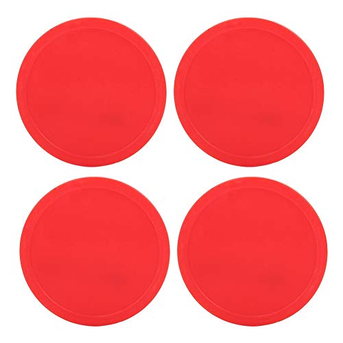 4 Pieces Plastic Air Hockey Pucks Replacement Round Pucks for Game Tables, Equipment, Accessories(（75mm）)