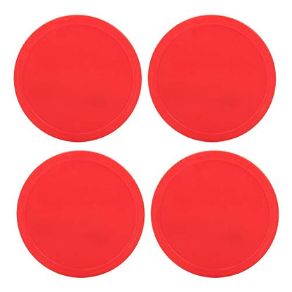 4 Pieces Plastic Air Hockey Pucks Replacement Round Pucks for Game Tables, Equipment, Accessories(（75mm）)