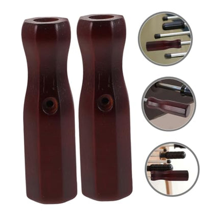 2pcs Solid Wood Foosball Table Handles Ergonomic Replacement Grips for Tabletop Soccer Game Rods Comfortable Non-Slip Football Table Bar Parts in Wine Red for Repair and Upgrade