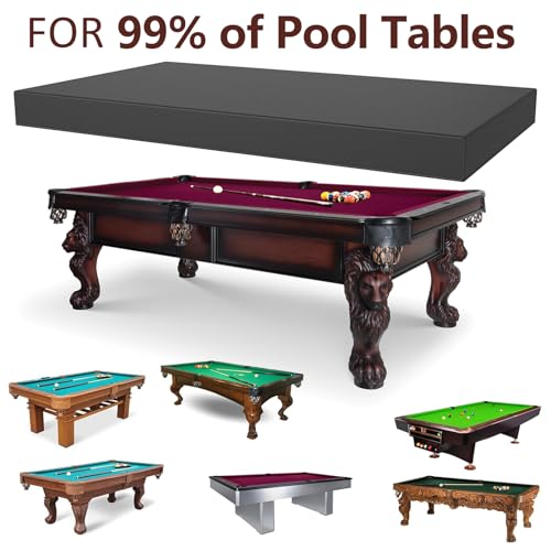 Pool Table Cover Waterproof Billiard Table Cover 7FT /8FT Tearproof Pool Table Protector Heavy-Duty 210D Oxford Cloth Snooker Table Dust Cover Machine Billiard Table Protector for Pool Table