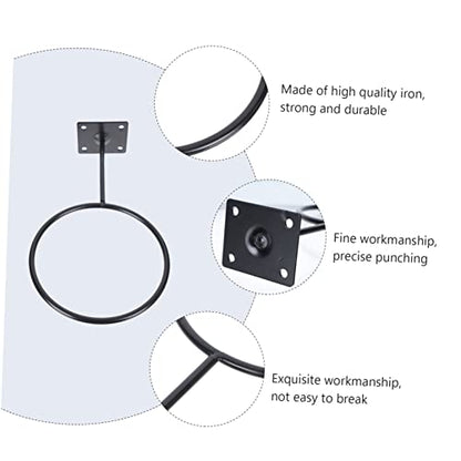 SUPVOX 2pcs Wall Mounted Rack for Basketball and Football Space-Saving Display Stand for Organizing Sports Equipment Black Easy to Install