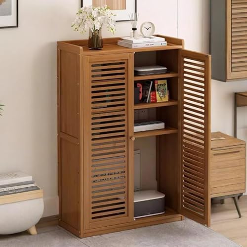 HARELA WiFi Router Hidden Box Storage Cabinet, Floor Standing Router Storage Box Hider Modem, Invisible Storage Multi-Layer Shelves for Home and Office(Brown,38.2x23.2x9.8in) - color: Brown, size: 38.2x23.2x9.8in