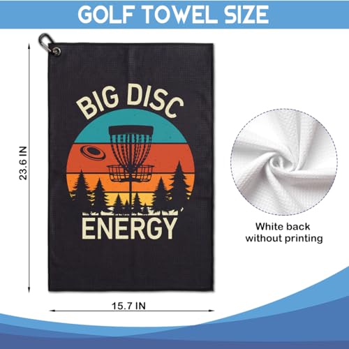 Big Disc Energy Golfing Printed Microfiber Golf Towel, Funny Golf Pun Frisbee Golfing Towels, Golfer Bags Accessories Gifts for Men Golfer Frisbee Lover Dad Grandpa Uncle Brother Family Friend - color: Multicolor061