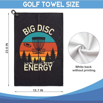 Big Disc Energy Golfing Printed Microfiber Golf Towel, Funny Golf Pun Frisbee Golfing Towels, Golfer Bags Accessories Gifts for Men Golfer Frisbee Lover Dad Grandpa Uncle Brother Family Friend - color: Multicolor061