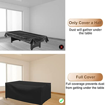 CHINCHILLA 7/8/9 ft Pool Table Cover, Waterproof Sunscreen Billiard Cover Polyester Fabric ，for Snooker Billiard Table Cover - color: Black, size: 7FT- (92"L x 52"W x 33"H)