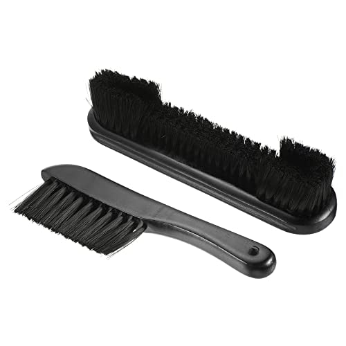 PATIKIL Billiard Pool Table Rail Brush Set, Pool Table Cleaning Brush Kit Wooden Handle Nylon Bristles for Billiards Table - color: Black