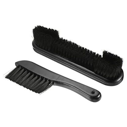PATIKIL Billiard Pool Table Rail Brush Set, Pool Table Cleaning Brush Kit Wooden Handle Nylon Bristles for Billiards Table - color: Black