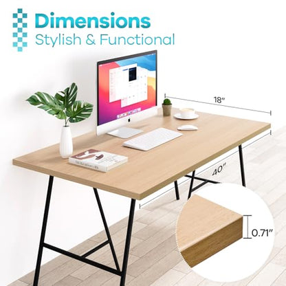 Kaboon Universal Tabletop 40"x18", Solid One-Piece Melamine Table Top, Double L-Desk Floating Desk DIY, Home and Office Countertop, Light Walnut - color: Light Walnut, size: 40x18