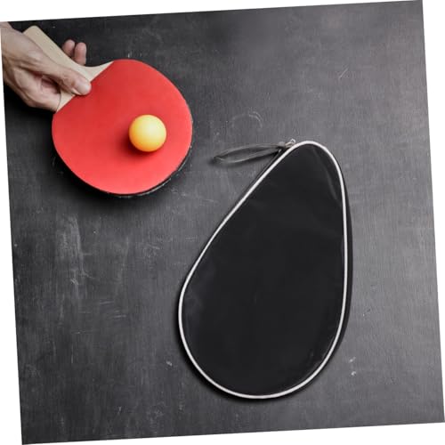 PRETYZOOM Reusable Oxford Cloth Table Tennis Racket Storage Case with Zipper and Elastic Band Protective Organizing Bag for Pong Paddle and Ball Sports Storage Bag for Daily Carry and Travel