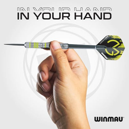 WINMAU Darts Set Michael Van Gerwen MvG Steeltip Gift Case - 50 Piece Dart Set | 20g Steel Tip Darts | 4 x Shafts | 4 x Flights | Accessories