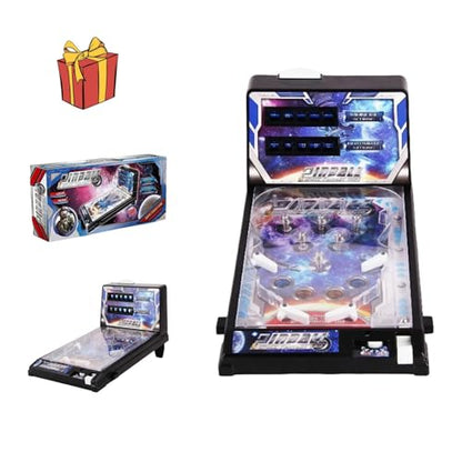 Desktop Pinball Machine Toy, Mini Electronic Ball Shooting Game with Lights and Scoreboard, Nostalgic Arcade Machine for Office and Home, Pinball Game Favor