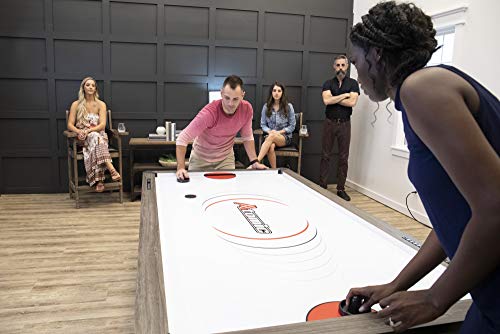 Atomic Northport 3‑in‑1 Dining Table – Air‑Powered Hockey, Table Tennis & Dining Table Combo with Storage Benches, Modern Wood Grain Design