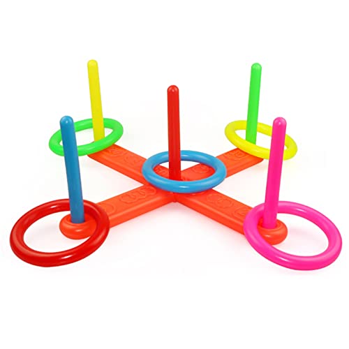 Ring Toss Game for Kids, 5 Rings Circle Toss Game Set for Kids Backyard Ring Toss Fun