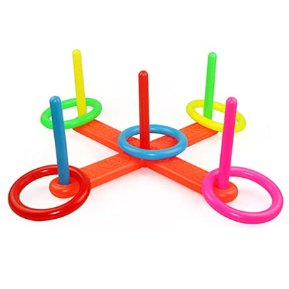 Ring Toss Game for Kids, 5 Rings Circle Toss Game Set for Kids Backyard Ring Toss Fun