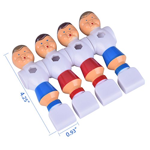 4Pcs Rod Foosball Soccer Table Football Men Player Replacement Parts(Red+Blue)
