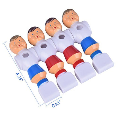 4Pcs Rod Foosball Soccer Table Football Men Player Replacement Parts(Red+Blue)