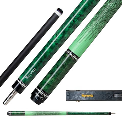 Carbon Fiber Pool Cue,11.8mm/12.5mm Low Deflection Cue Stick,Professional Pool Stick with Case - color: Bird Eye Maple_Green, size: 12.5mm