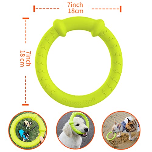 LaRoo Dog Flying Ring Toys, Floating Flying Disc ABS Durable Interactive Chew Toys for Training Outdoor Playing Puppy Medium Large Dogs (Small Green/18cm) - color: Green-S