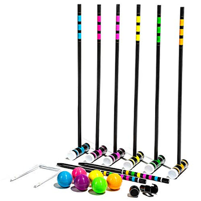 Franklin Sports Bluetooth Croquet - 6 Mallets and Balls - Carry Bag -Bluetooth Speaker